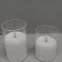 Eywamage Clear Glass Flameless Candles with Remote Timer, Flickering Battery LED Pillar Candles Set of 3