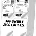 [500 Sheets 2000 Labels] 4-UP 4''x5'' Shipping Labels for Laser & Inkjet Printers, Shipping Mailing Labels, 4 Pcs Per Page Shipping Labels