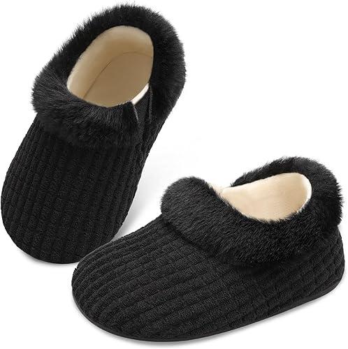 Centipede Demon Toddler Slippers for Boys Girls Slip on Kids Baby Toddlers House Shoes Lightweight Barefoot Furry Sock Shoes Indoor Outdoor Warm Walking Shoe, 20-21, Blaxk