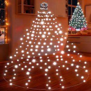 Christmas Tree Lights 280LED 10 Lines Christmas Lights for Tree 8 Lightting Modes for 4 ft-7 ft Christmas Tree, UL Certified Waterproof Indoor Outdoor Christmas Decorations(CoolWhite)
