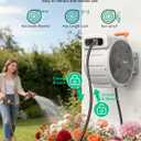 Retractable Garden Hose Reel 1/2"x150ft, 3-Ply Reinforced Heavy Duty garden hose reel, Kink-Free Rewind and Lock at Any Length, Rust Prevention Metal Mount, 180 Swivel Bracket for Lawn & Gardening