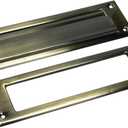 QCAA Solid Brass Mail Slot, with Solid Brass Interior Frame, 10" x 3", Antique Brass, 1 Pack, Made in Taiwan