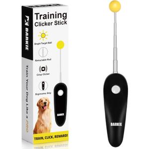 Dog Training Clicker with Target Stick  Portable & Retractable Trainer with Comfortable Handle and Bright Target Ball  Dog Agility Training Aids, Essential Tools & Equipment for Puppies, Cats & Pets