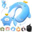 2-in-1 Deformable Kids Adult Neck Pillow for Traveling Soft U-Shaped Pillow with Adorable Animal Design Comfy Sleep Travel Accessories for Car Airplane TravelingWhale