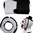 Pigmiss Kids Art The Clown Terrifying Costume Horror Mask Killer Scary Halloween Masquerade Party Cosplay Outfits (110cm, Black)