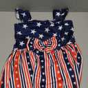 NUBEEHOHO Girls 4th of July Dress Toddler American Flag Flutter Sleeve Bowknot Sundress Baby Stars Stripes Patriotic Clothes Size 6 year