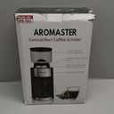 Aromaster Burr Coffee Grinder with 25 Grind Setting, Adjustable 2-12 Cups Timer, Professional Conical Coffee Bean Grinders for Home Use, 3-Ears Portafilter Holder, Anti-static, Cleaning Brush, Black