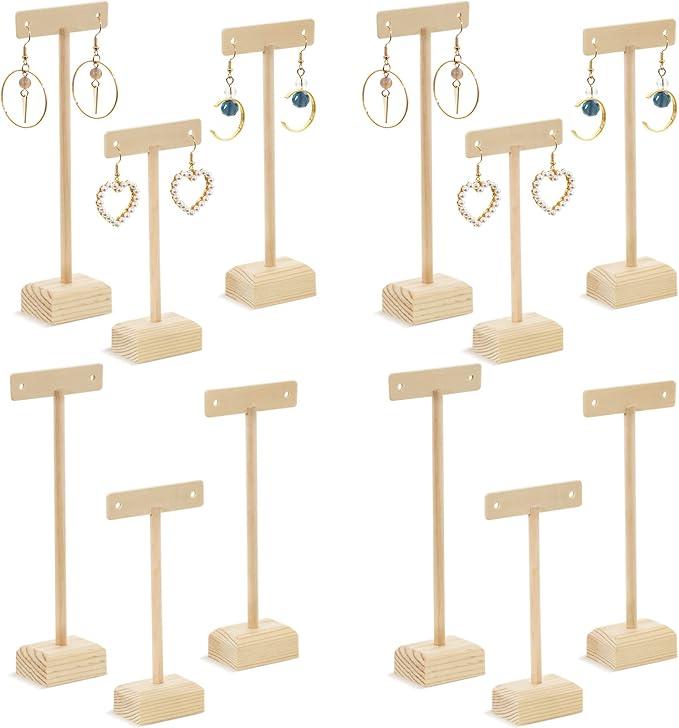 Marsui Earring Display Stands for Selling Set Wooden T Bar Jewelry Display Stand Holder for Necklaces Bracelet Showroom Trade
