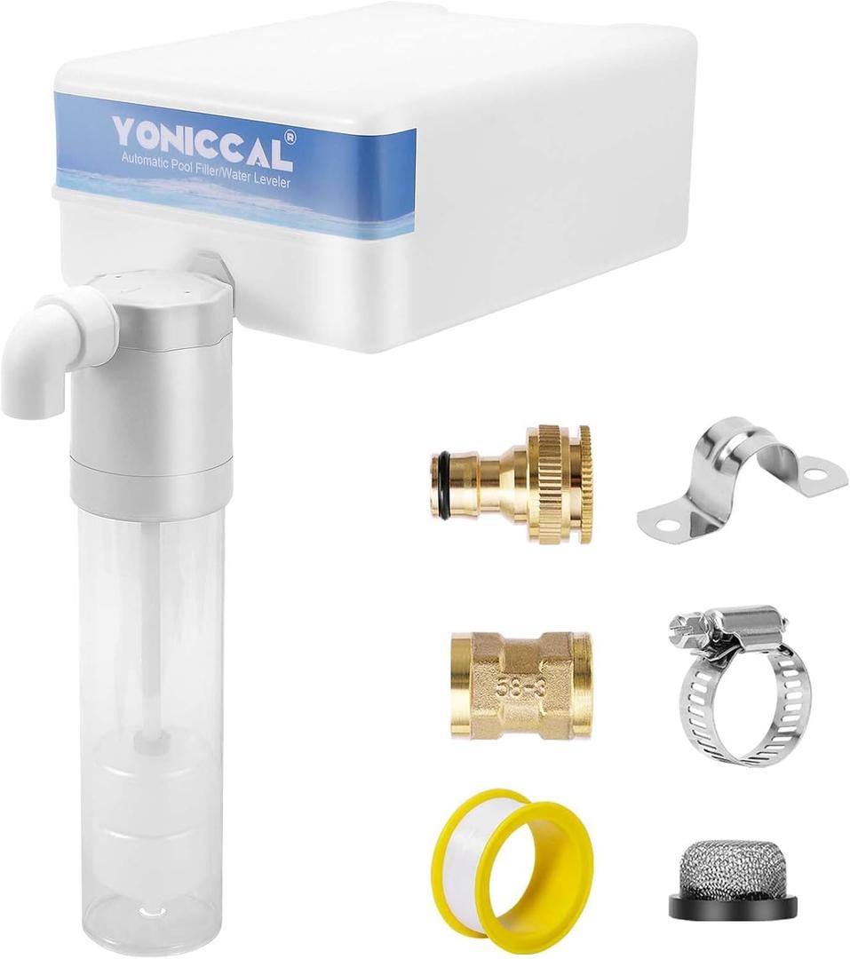 Pool Filler, Pool Water Leveler Auto Fill, Automatic Pool Filler, Auto Fill for Pool, Spa, Pond, Auto Filler Water Level Control, Maintains Water Level Stability (3/4IN Gray with White Box)