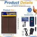 Automatic Chicken Coop Door Solar Powered, IP65 Waterproof Aluminum Auto Chicken Door with Timer Light Sensor Remote Control, Anti-Pinch Protection, LCD Display, 3 Power Modes for Poultry Duck Goose