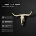 Bison Bull Skull Wall Decor - Longhorn Sculptures Wall Plaque Art - Crafts Ornaments Bull Horns - Environmental Friendly Resin Skull Sculpture Wall Hanging Art, 29.5 x 4.5 x 13 inches