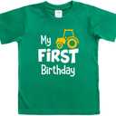 First Birthday Outfit boy 1st Birthday boy Gifts one Year Old Shirt Baby Boys (Green)