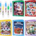FINGOOO Xmas Water Coloring Books, 5 Pack Watercolor Painting Craft Kits for Kids Drawing Activities Toys Gifts Christmas Stocking Stuffers