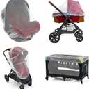 Baby Mosquito Net for Stroller, Carrier & Bassinet Elastic Drawstring for Snug Fit Netting - Infant Bug Net for Jogger, Car Seat & Pack N Play 1000 Mesh Toddler Canopy & Gift Packaging