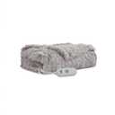 Serta Mila Shaggy Heated Throw Blanket - Soft Faux Fur Heated Blanket, Fast Heating, Auto Shut Off Timer, Low EMF, 5 Heat Setting, ETL Certified, Machine Washable Electric Blanket, Ash Grey 50"x60"