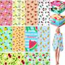 FuWeave 10 Pack Microfiber Beach Towel 28 x 55 Inch Oversized Large Quick Dry Thin Beach Towels for Pool Camping, Sand Free Lightweight Blanket for Women Adults Travel Swimming Sport (Fruits Style)