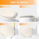 Toilet Seat Round 16.5 Inch with Quick Release-Quick Connect, Round Toilet Lid with Soft Close. PP Material Safe, Easy Clean and Install, Sturdy Accessories Never Loosen,2 Years Support, Almond