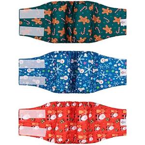 CuteBone Christmas Doggie Diapers for Male Dogs Large Dog Diapers Male DM34L large