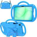 AVAWO Kids Case for Samsung Galaxy Tab A11+ Plus/ A9+ Plus 11 Inch Case, with Strap, Shockproof Lightweight Handle Stand 2025/ 2023 Model with Lanyard, Blue