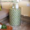 Chi An Home 19.3” Capiz Shell Checkered Pistachio Green Side Table
Capiz Decorative Indoor Cylinder Green Drum End Table, Green Accent Table For Living Room, Eclectic Nightstand For Bedroom