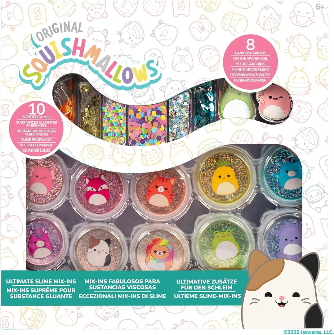 Horizon Group USA Original Squish mallows Ultimate Scented Slime Mix'Ins, 10-Pack Glitter & Cloud Slime, 8 Fun Slime Add Ins