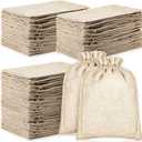 Berlune 100 Pcs Burlap Bags with Drawstring 7 x 9 Inch Party Favor Bags Bulk for Christmas Gift Wedding Favors Jewelry Pouches DIY Craft