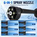 Cordless Portable Washer, Handheld Washer with 3 Adjustable Modes, 6-in-1 Nozzle, 23FT High-Elastic Hose for Car Cleaning, Patio, Garden, Driveway & Outdoor Use (Black)