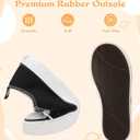 Toddler Little Kid Cushioned Canvas Shoes Slip On Sneakers Soft and Durable (Black White, 10 Toddler)