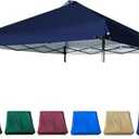 JANCANOPY Canopy Replacement Top Silver Coated with Air Vent Upgraded Adjustable Straps for Most 12x12 Straight Leg Frame, (Navy Blue)