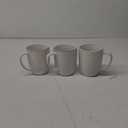 LE TAUCI Coffee Mugs 16 oz,Ceramic Mug Set, Embossment Cups for Latte, Hot Tea, Cappuccino, Mocha, Cocoa, Dishwasher Safe, Suit For Housewarming Wedding- 3.8 inch, Set of 3, Arctic White