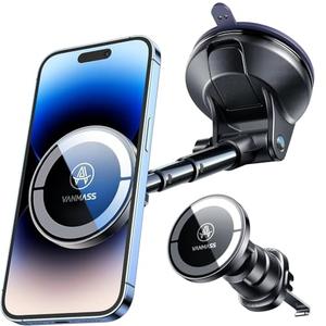 【2025 Military-Grade】VANMASS for MagSafe Car Mount【Upgraded Strongest Magnetic&Suction】Phone Holder Cell Stand for Dashboard Windshield Vent,Tesla Truck Cradle for iPhone 17 Pro Max 16 15 14 13 12 Air