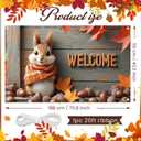 Fall Decorations for Home, Welcome Fall Photography Backdrop Thanksgiving Harvest Party Banner Cute Squirrel Photo Booth Background 70.8 x 43.3 Inch