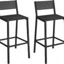 VASAGLE Bar Stool Set of 2, Bar Chairs for Kitchen, Dining Room, Industrial, Charcoal Gray and Black ULBC070B22