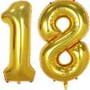 4 x Tellpet Gold Number 18 Balloon, 40 Inch