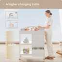 YeTom Changing Table Dresser, Baby Dresser with 3 Fabric Drawers and 2 Shelves, Multi-Functional Baby Changing Table with Pad, Classic Nursery Dresser, Diaper Changing Station for Nursery, White