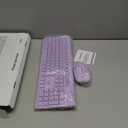 Wireless Keyboard and Mouse Combo, Full-Size Silent Ergonomic Keyboard and Optical Mouse, Long Battery Life, 2.4GHz Lag-Free Cordless Mice Keyboard for Computer, Mac, Laptop, PC, Windows(Purple)