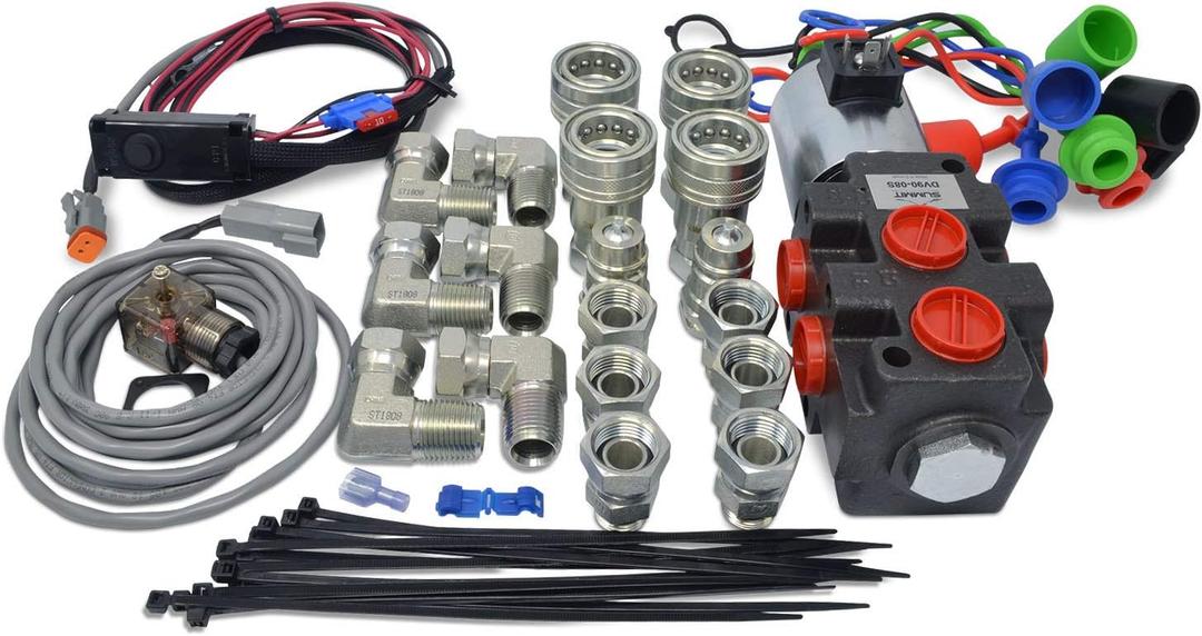 Summit Hydraulics Hydraulic Multiplier Selector Diverter Solenoid Valve w/Switch & Ag Coupler Kit