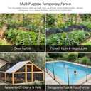 RIFNY Deer Fence, Temporary Fence for Garden Outdoor Yard, 2.6 x 50 FT | Plastic Mesh Fencing to Protect Plants Fruit from Deer Dogs Chicken Animal, UV Resistant, Weatherproof, Reusable, Black