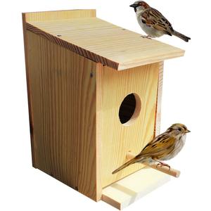 Premium Cedar Bird House for Outside -Handmade Weatherproof Nesting Box for Bluebird, Finches, Wrens | Easy Install on Tree, Fence or Post