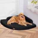 MEKIY Large Dog Bed - XL Orthopedic Egg-Crate Memory Foam Dog Beds with Removable Washable Cover, Waterproof Pet Beds with Non-Slip Bottom, Black