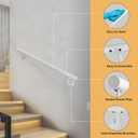 3 FT Heavy Duty Metal Stairs Railing Indoor White, Wall Mount Pipe Stair Handrail - Hand Rails for Indoor & Outdoor Steps, Banister Deck Porch Patio Railing, Wall Grab Bars for Seniors