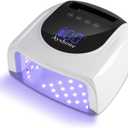 Cordless Rechargeable UV Nail Lamp,96W UV Light for Gel Nails with Metal Base, Professional Fast Charger Curing Lamp,4 Timer Setting and Smart Sensor(White)