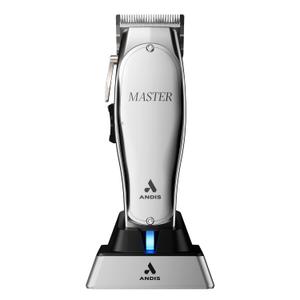 Andis 12660 Professional Master Corded/Cordless Hair Clipper, Adjustable Carbon Steel Blade Hair Clipper for Close Cutting, Silver