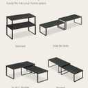 SONGMICS Cabinet Organizer Shelf, Set of 4 Kitchen Counter Shelves, Kitchen Storage, Spice Rack, Stackable, Expandable, Metal and Engineered Wood, Ink Black and Ebony Black UKCS028B01 (15.6"W)