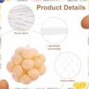 uxcell 100Pcs Reusable Produce Mesh Bags, 35cm Mesh Nylon Netting with Loop-Style Closures, Stretchable Egg Hatching Bags for Fruit Vegetable Storage, White