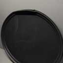 CURTA 2-Pack Restaurant Grade Non-Slip Tray, NSF, Oval 19-Inch x 23-Inch, Plastic Rubber Lined Round Serving Tray, Black