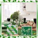 Ferraycle 3 Pcs St. Patrick's Day Shamrock Table Decoration Sign St. Patrick's Day Wooden Table Centerpiece Religious Irish Blessing Lucky Tiered Tray Decor for Home Office Party