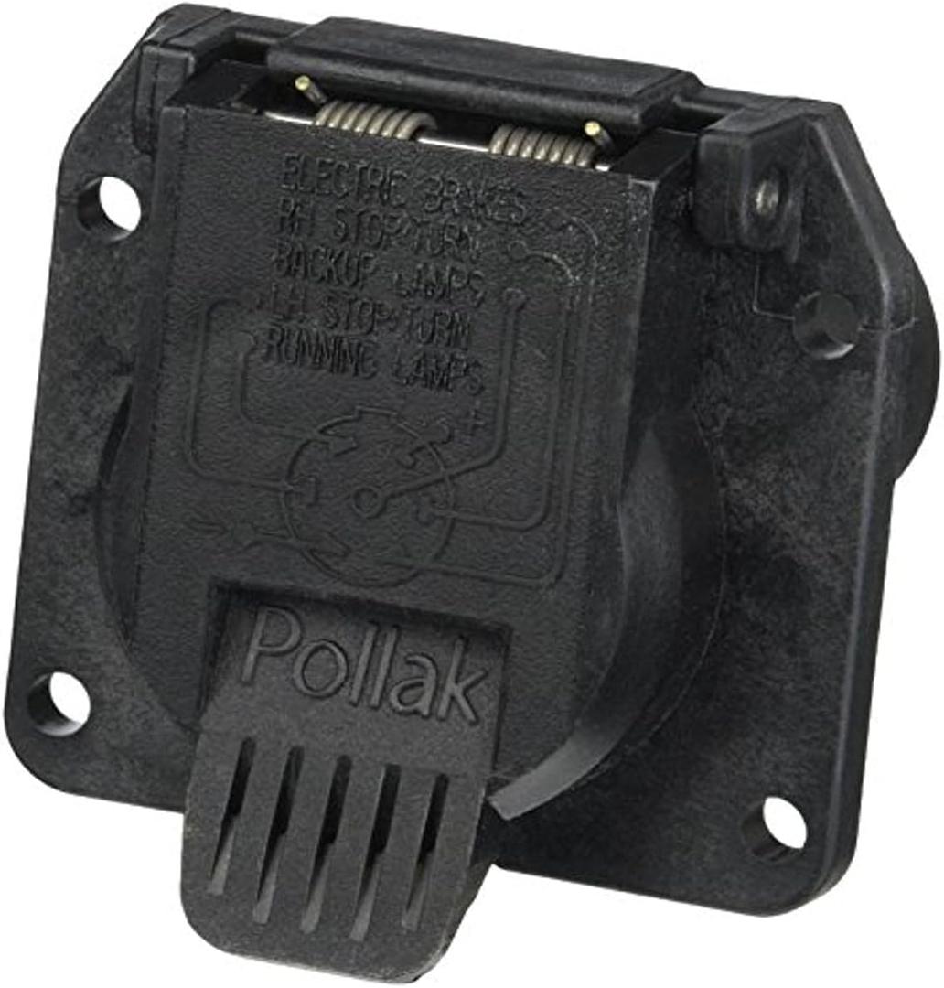 Pollak 11-893P RV 7-Way Socket (Oem Style) , Black