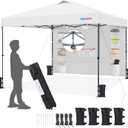 Yaheetech 10x10 Pop-up Canopy Tent w/Removable Pockets Sidewall for Extra Storage, Outdoor Sun Shelter Waterproof & Durable w/Wheeled Bag, Sandbags & Guylines for Beach Camping Party (White)