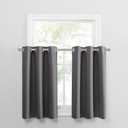 PONY DANCE 24 Inch Kitchen Curtains - Blackout Camper Curtains for Travel Trailers, Set of 2 Panels Tiers, Short Small Window Drapes for Bathroom & Basement, Ideal for RV Camper, Grey